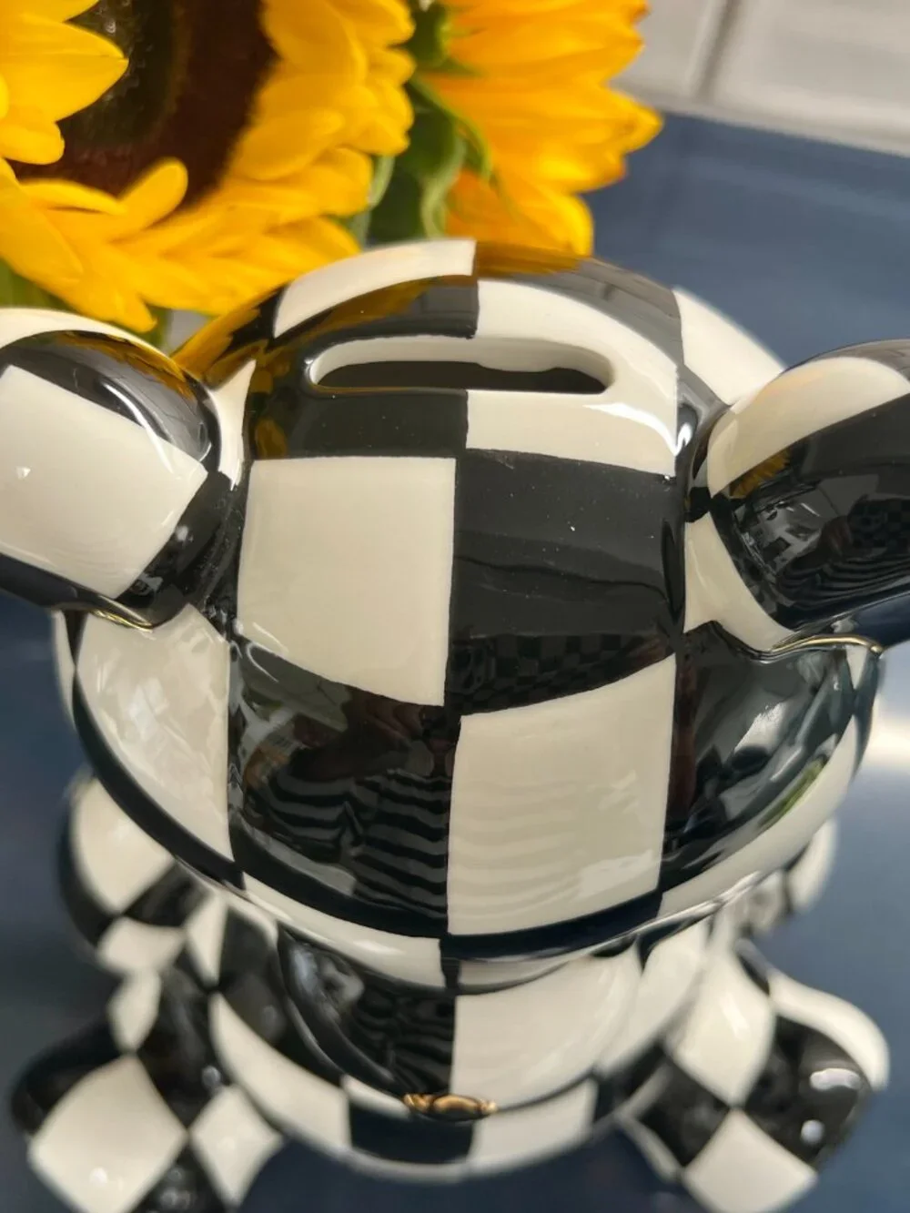 MacKenzie-Childs Courtly Check Bear Bank